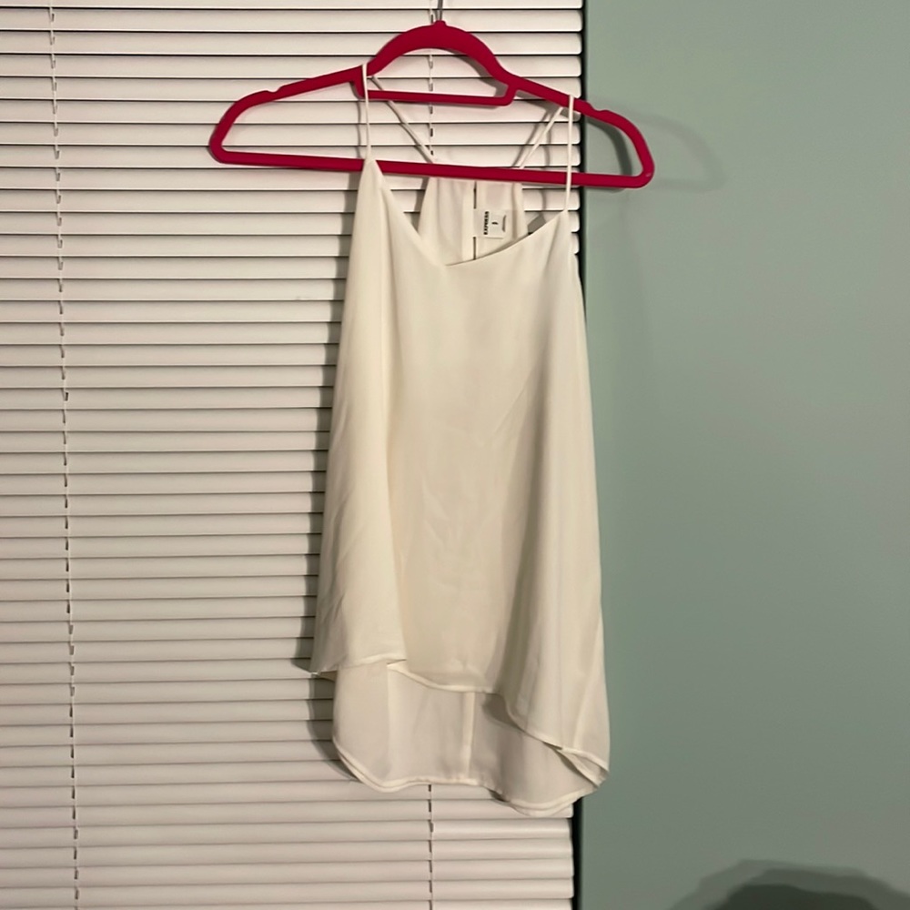 Express flowy white spaghetti strap top